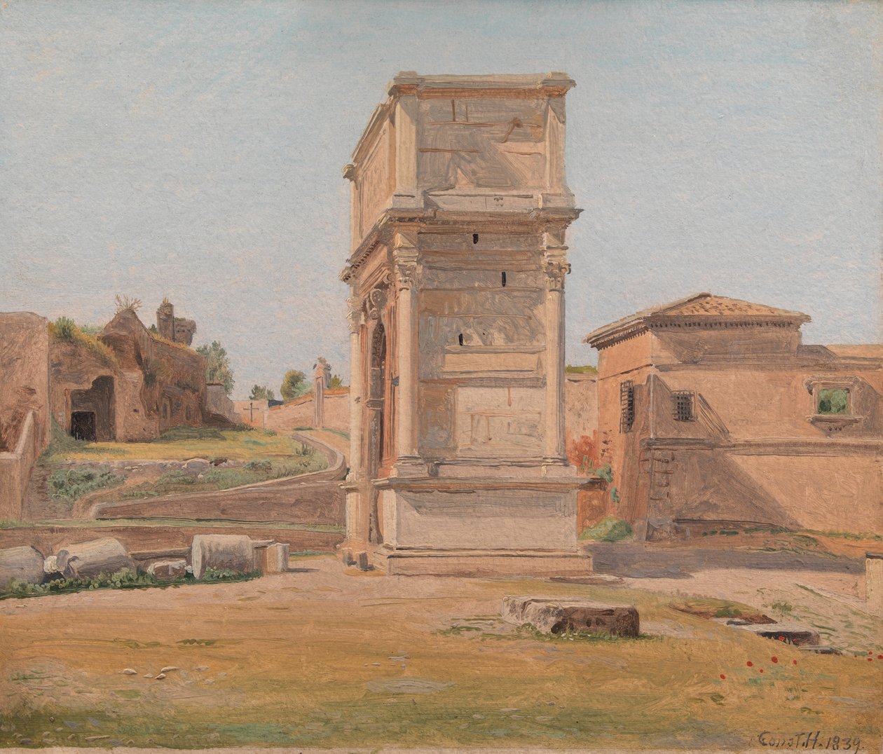 Titův oblouk v Římě, 1839 (olej na papíře položený na plátně) od Carl Christian Constantin Hansen
