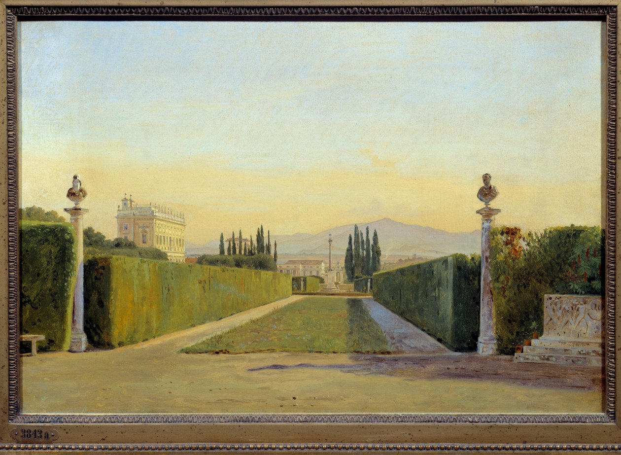 Zahrady Villa Albani. Obraz Carla Christiana Constantina Hansena (1804-1880) Ec. Dan. od Carl Christian Constantin Hansen