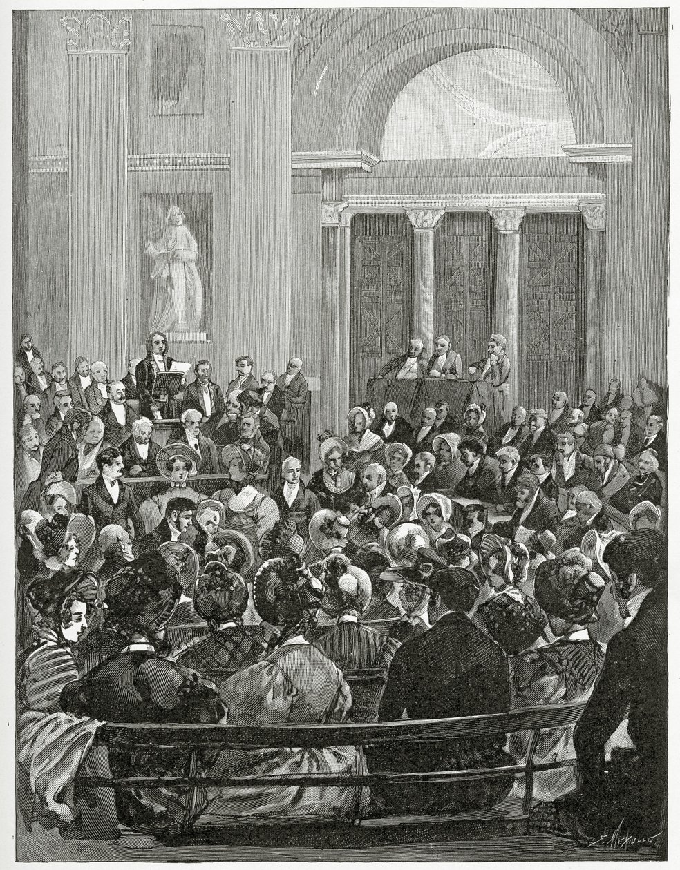 Recepční řeč Victora Huga, 19. století (č. rytina) od Carl Christian Vogel von Vogelstein