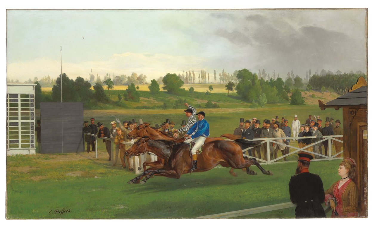 The Finish, Hoppegarten, Berlín, 15. června 1873, 1874 od Carl Constantin Steffeck
