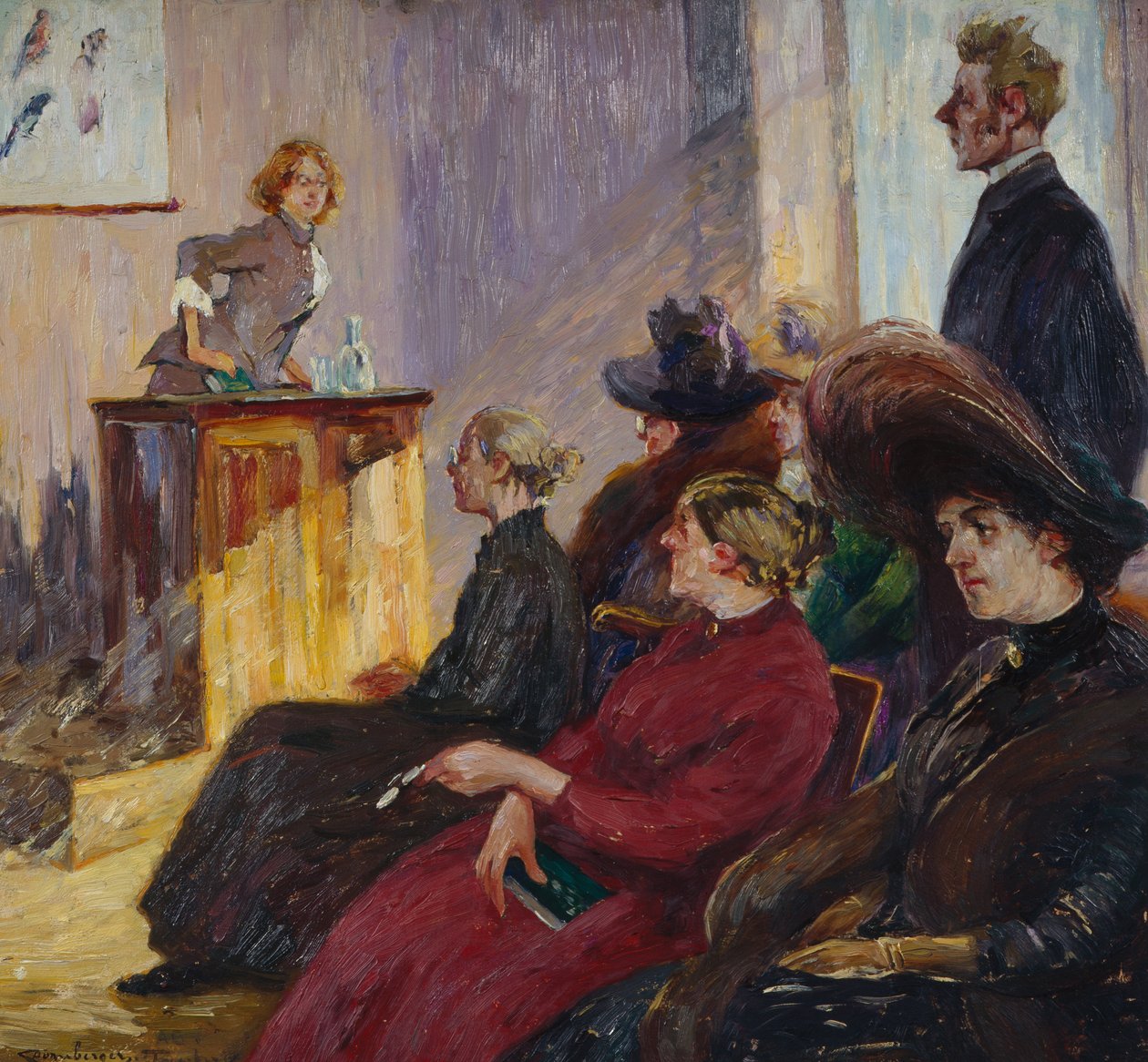 Anne Bugge na školní schůzi v Tønsbergu 1883 od Carl Dornberger