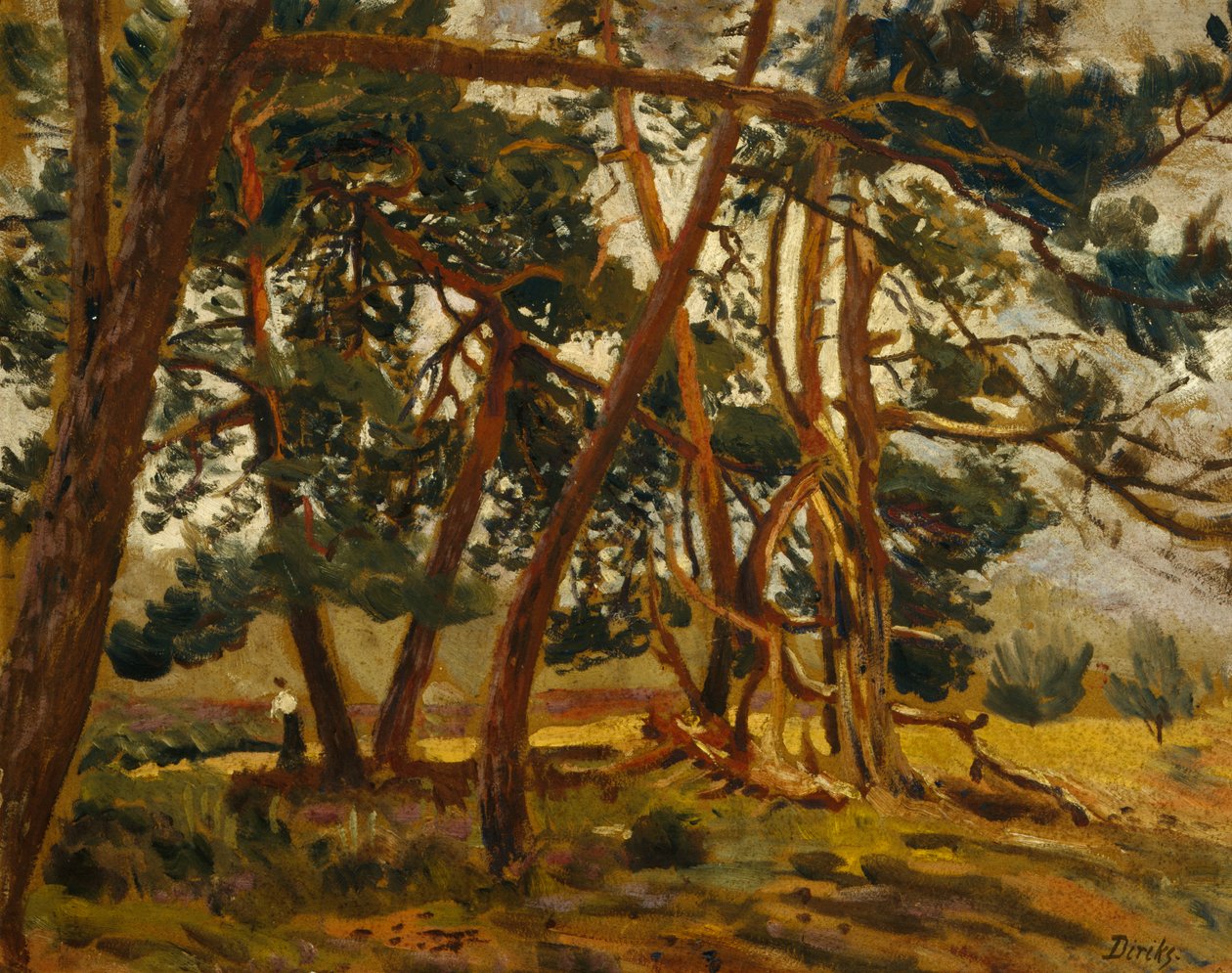 Žena v lesní krajině (malba) od Carl Edvard Diriks