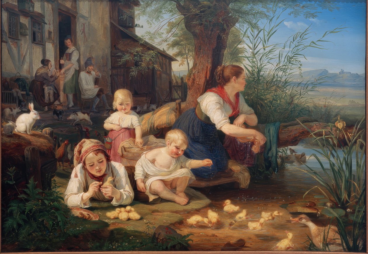 Matka s dětmi od Carl Engel von Rabenau