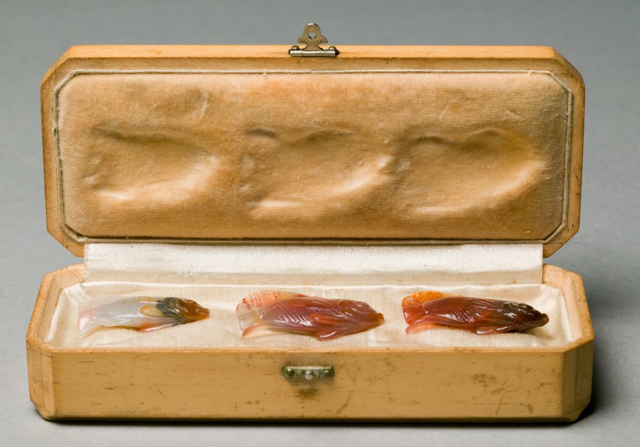 Sada tří ryb v originální krabici, cca 1890 od Carl Fabergé