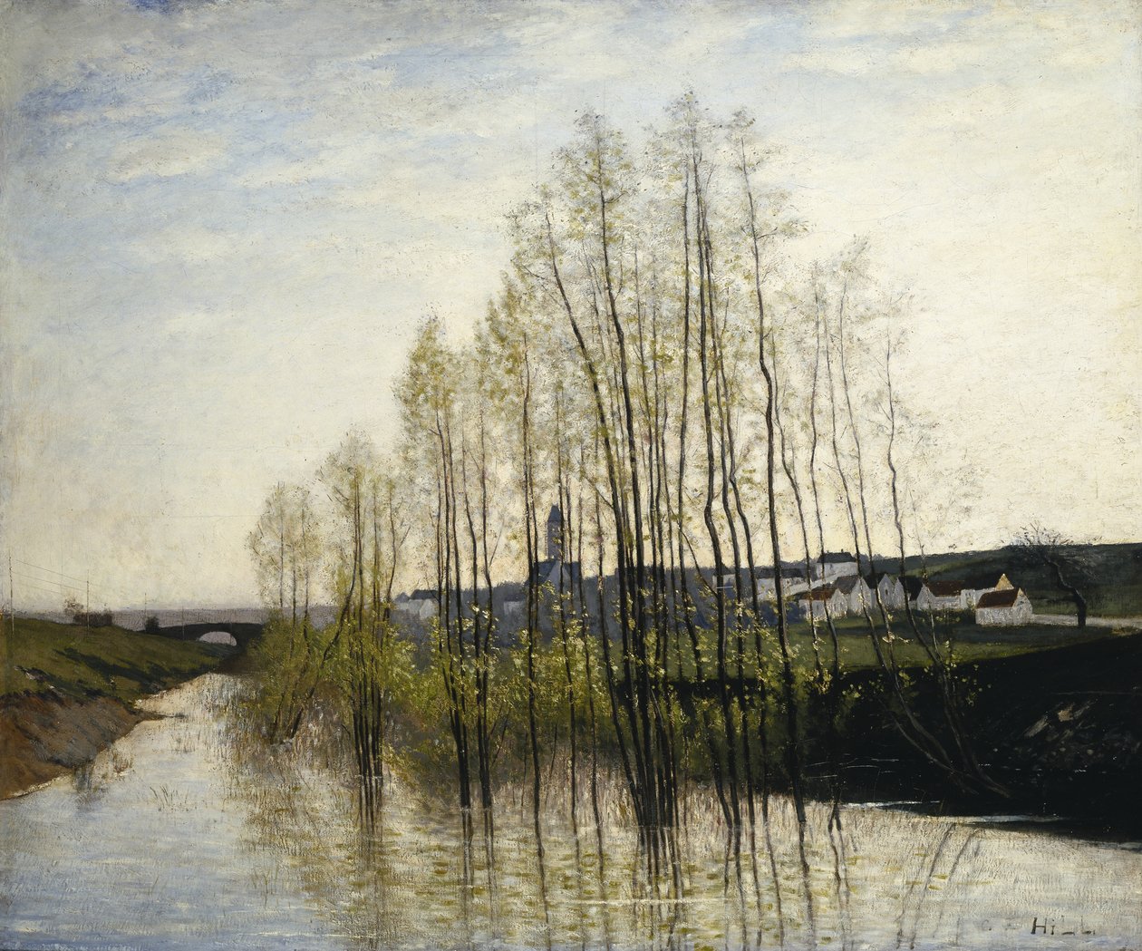 Říční krajina, Champagne, 1876 od Carl Fredrik Hill