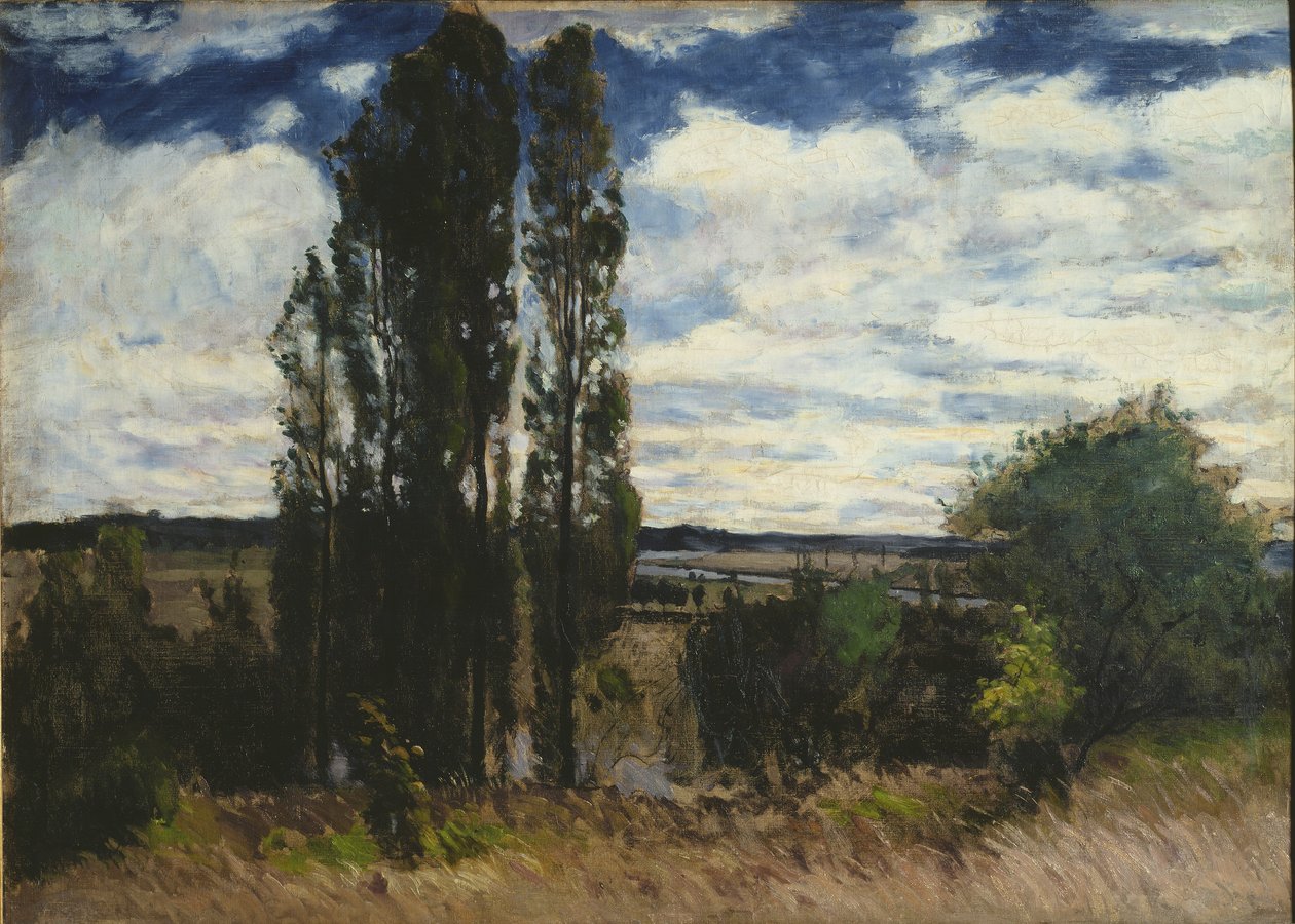 Seina, krajina s topoly, 1877 od Carl Fredrik Hill