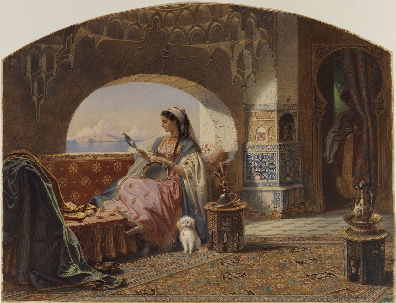 Kráska s tamburínou od Carl Friedrich Heinrich Werner