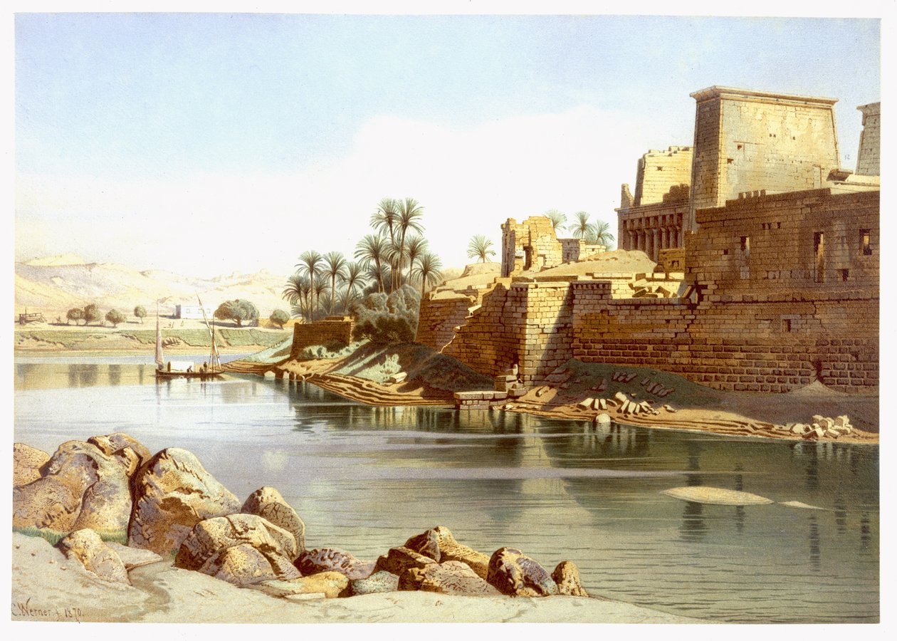 Chrám Isis ve Philae, 1870 od Carl Friedrich Heinrich Werner