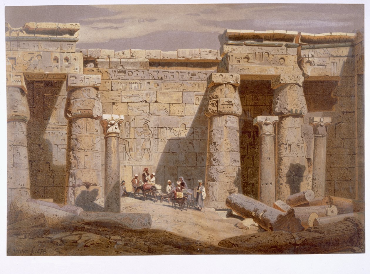 Chrám van Medinet, Théby, 1874 od Carl Friedrich Heinrich Werner