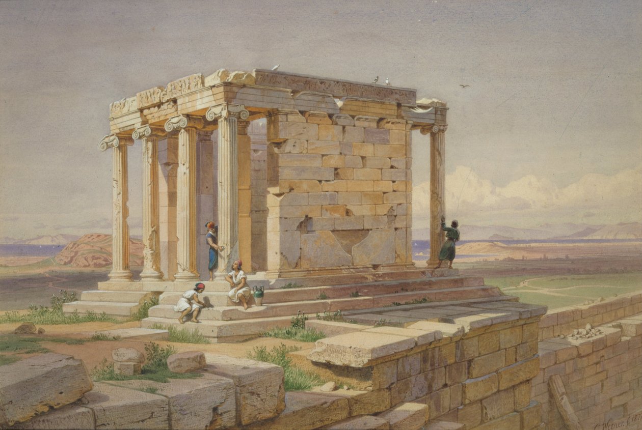 Chrám Athény Niké. Pohled od severovýchodu, 1877 od Carl Friedrich Heinrich Werner