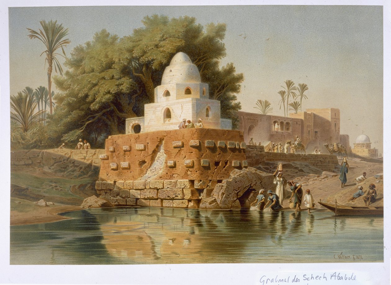 Hrob šejka Ababdy v Minya, střední Egypt, 1871 od Carl Friedrich Heinrich Werner