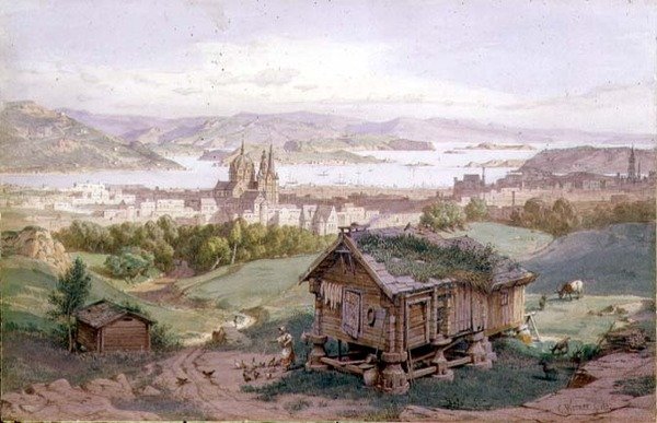 Pohled na Christianii od Carl Friedrich Heinrich Werner