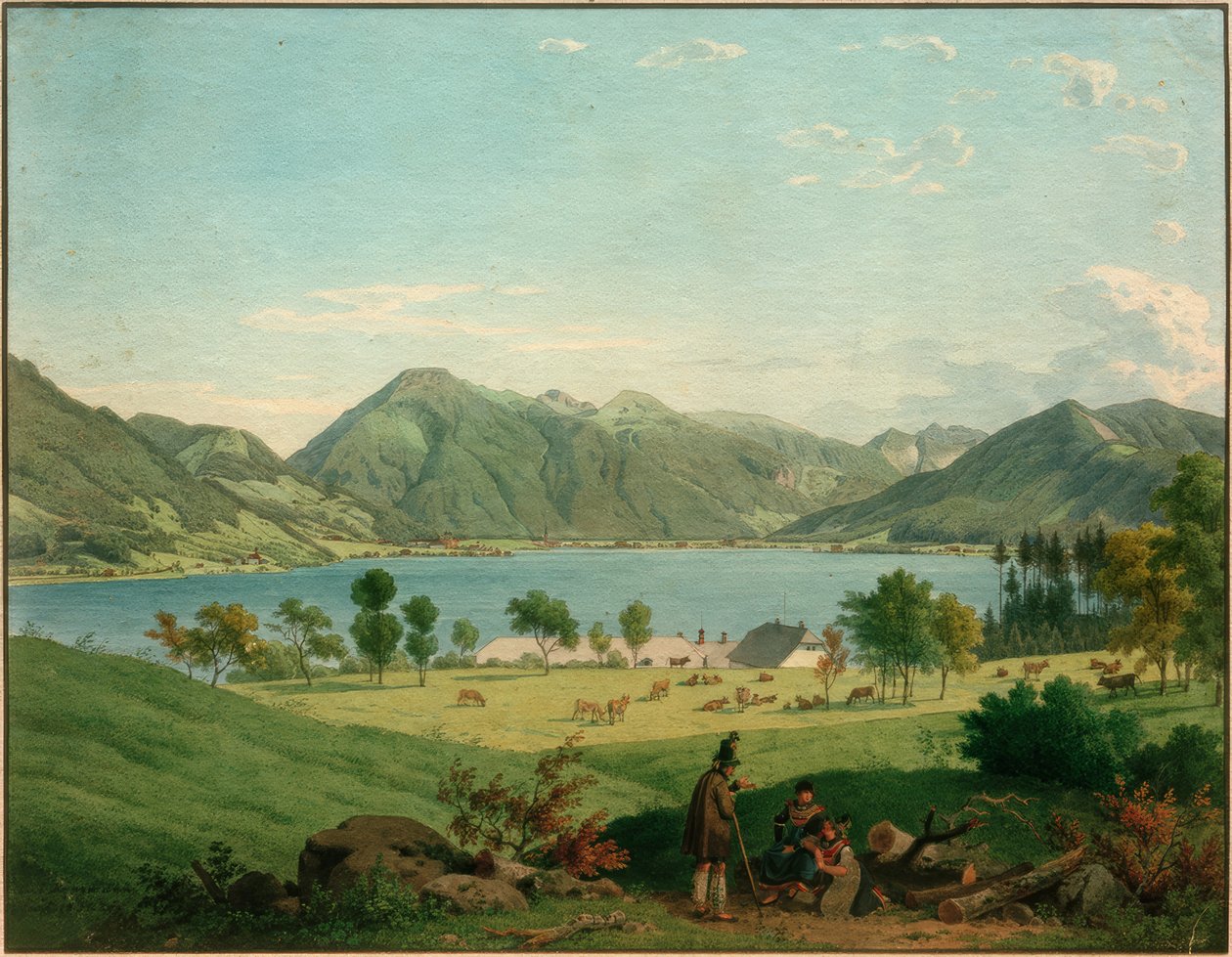 Tegernsee u Kaltenbrunnu od Carl Friedrich Heinzmann