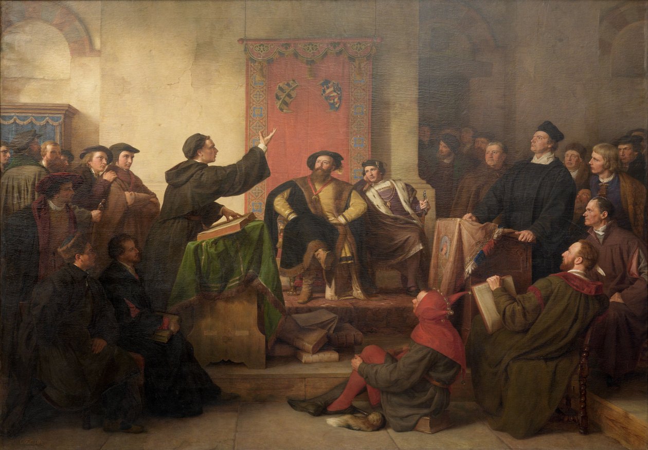 Disputace mezi Lutherem a Eckem od Carl Friedrich Lessing