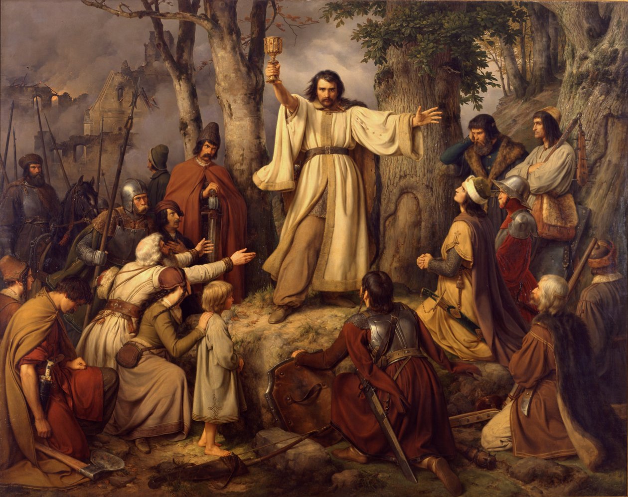 Husitské kázání od Carl Friedrich Lessing