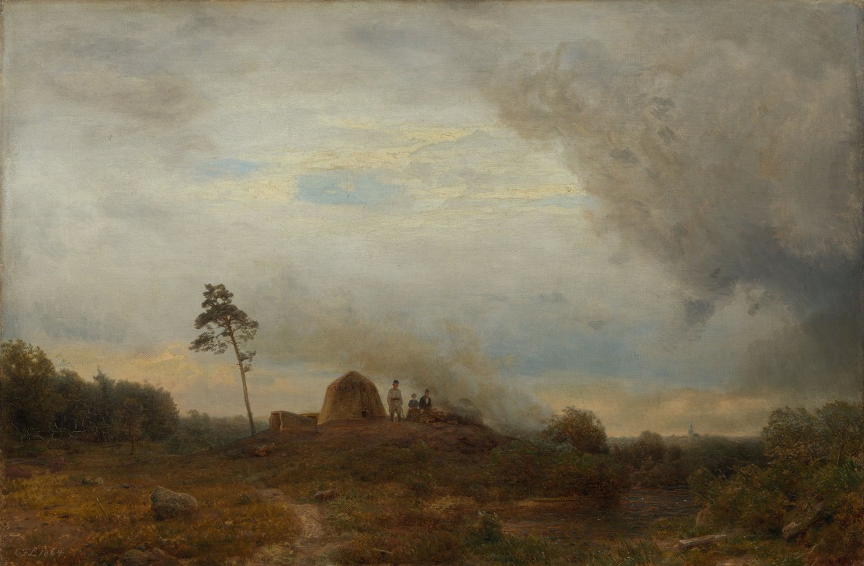Polský bivak na vřesovišti od Carl Friedrich Lessing