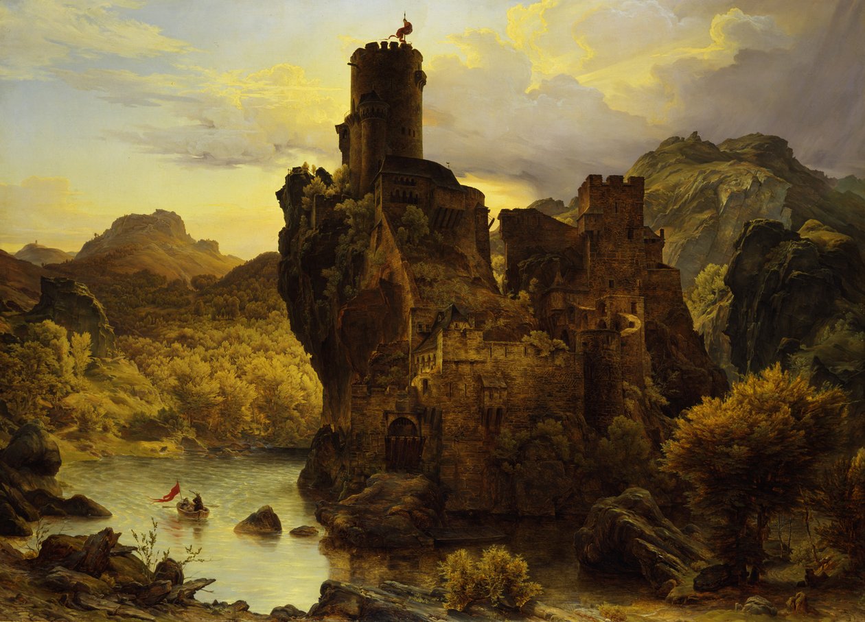 Rytířský hrad od Carl Friedrich Lessing