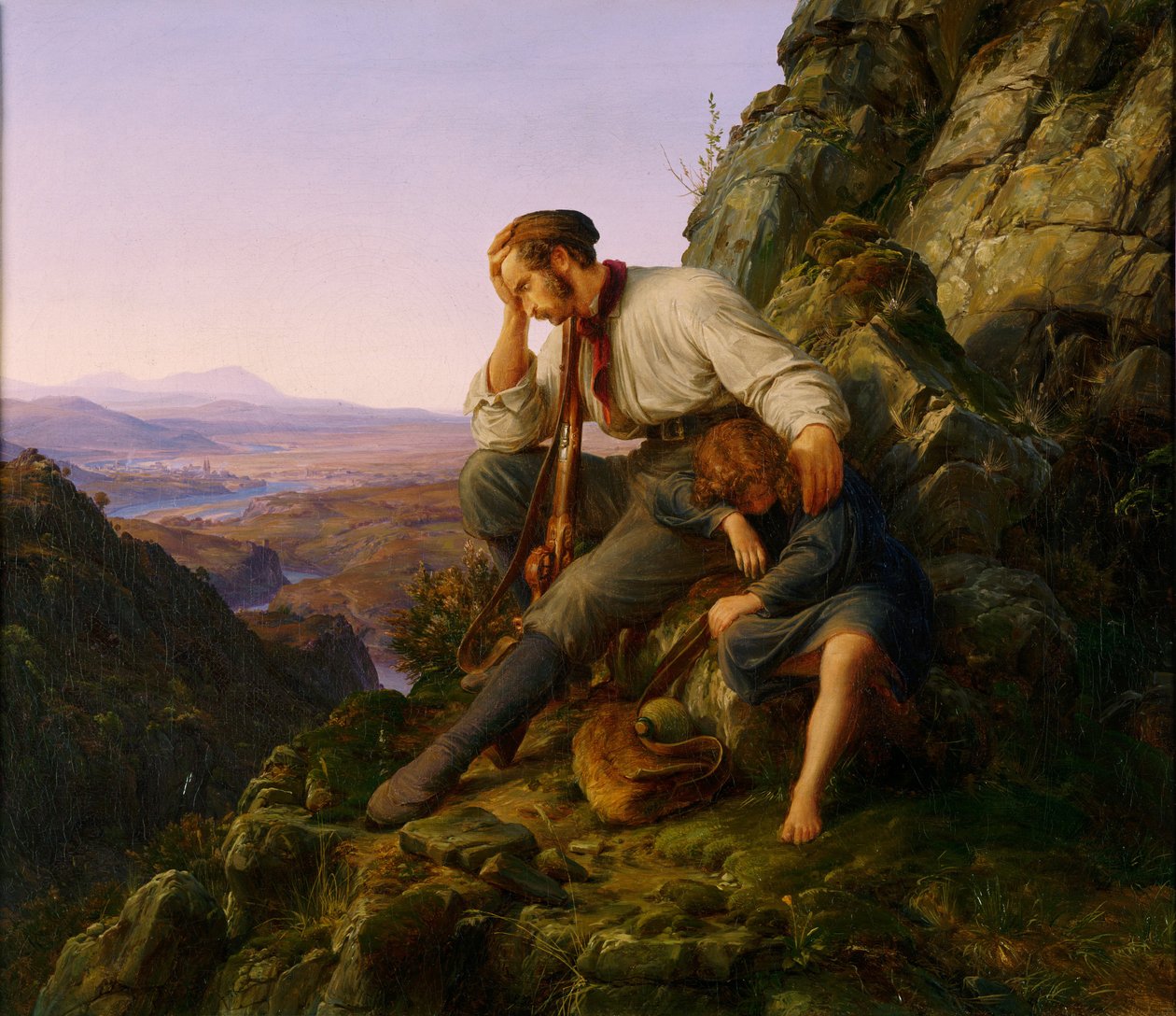 Lupič a jeho dítě, 1832 od Carl Friedrich Lessing