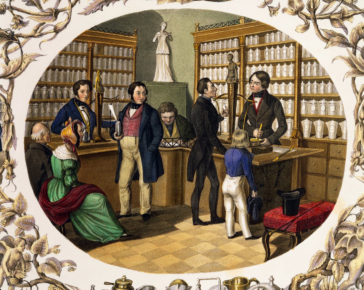 Interiér rakouské lékárny od Carl and Geiger Peter Johann Nepomuk Kunz