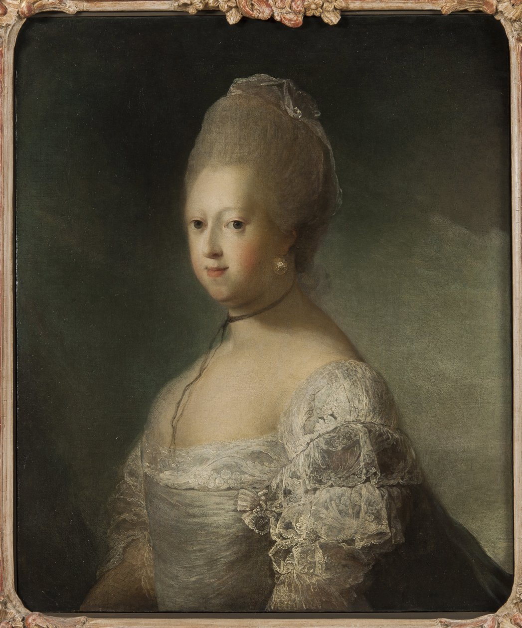 Caroline Mathilde z Hannoveru, princezna Velké Británie a královna choť Dánska a Norska - Portrét Caroline Matildy z Velké Británie (1751-1775), královny Dánska, Pilo, Carl Gustaf (1711-1793). Olej na plátně. Rozměr: 76 x 63 cm. národa od Carl Gustaf Pilo