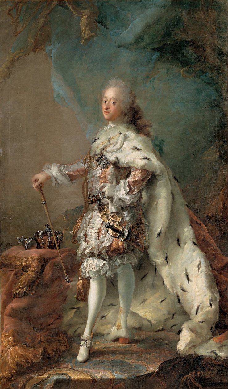 Portrét Frederika V. 1723-1766 v rouchu pomazání, c. 1750 od Carl Gustaf Pilo