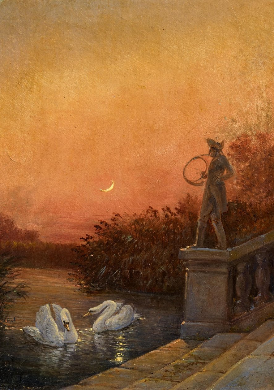 Svítání u zámku Moritzburg od Carl Gustav Carus