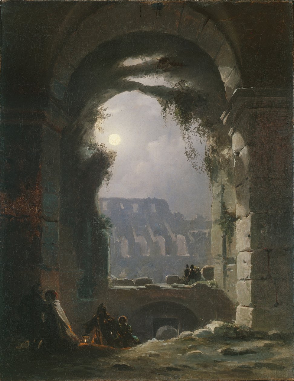 Koloseum v noci, počátek 30. let 19. století od Carl Gustav Carus