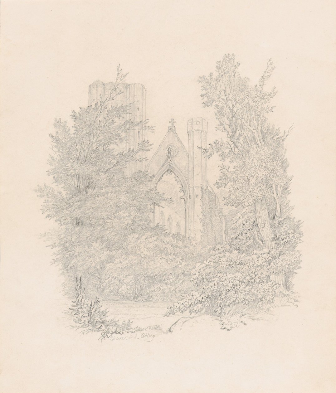 Pohled na západní fasádu katedrály v Dunkeldu od Carl Gustav Carus
