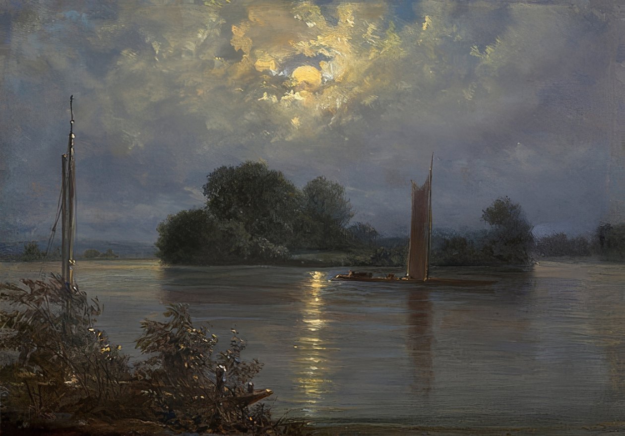 Úplněk poblíž Pillnitz od Carl Gustav Carus