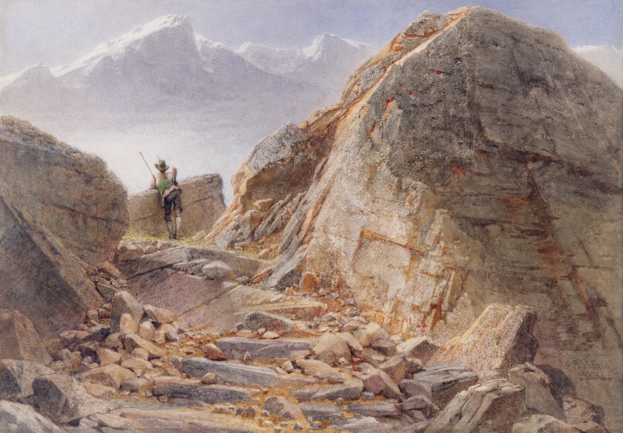 Na úpatí Watzmann, Bavorská vysočina, 1857 od Carl Haag