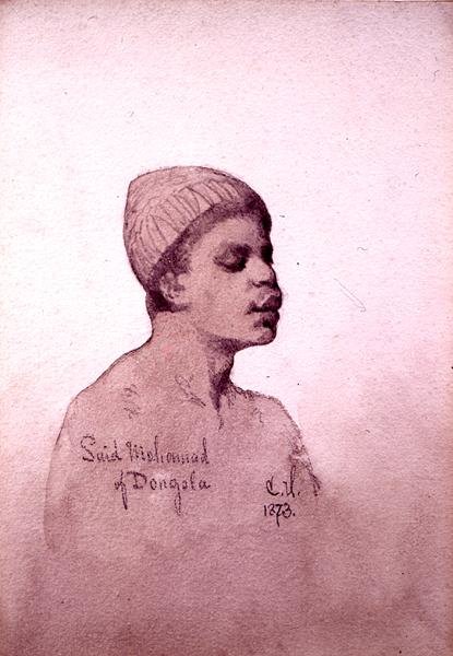Said Mohamad of Dongola (Súdán) 1873 (tužka a mytí na papíře) od Carl Haag