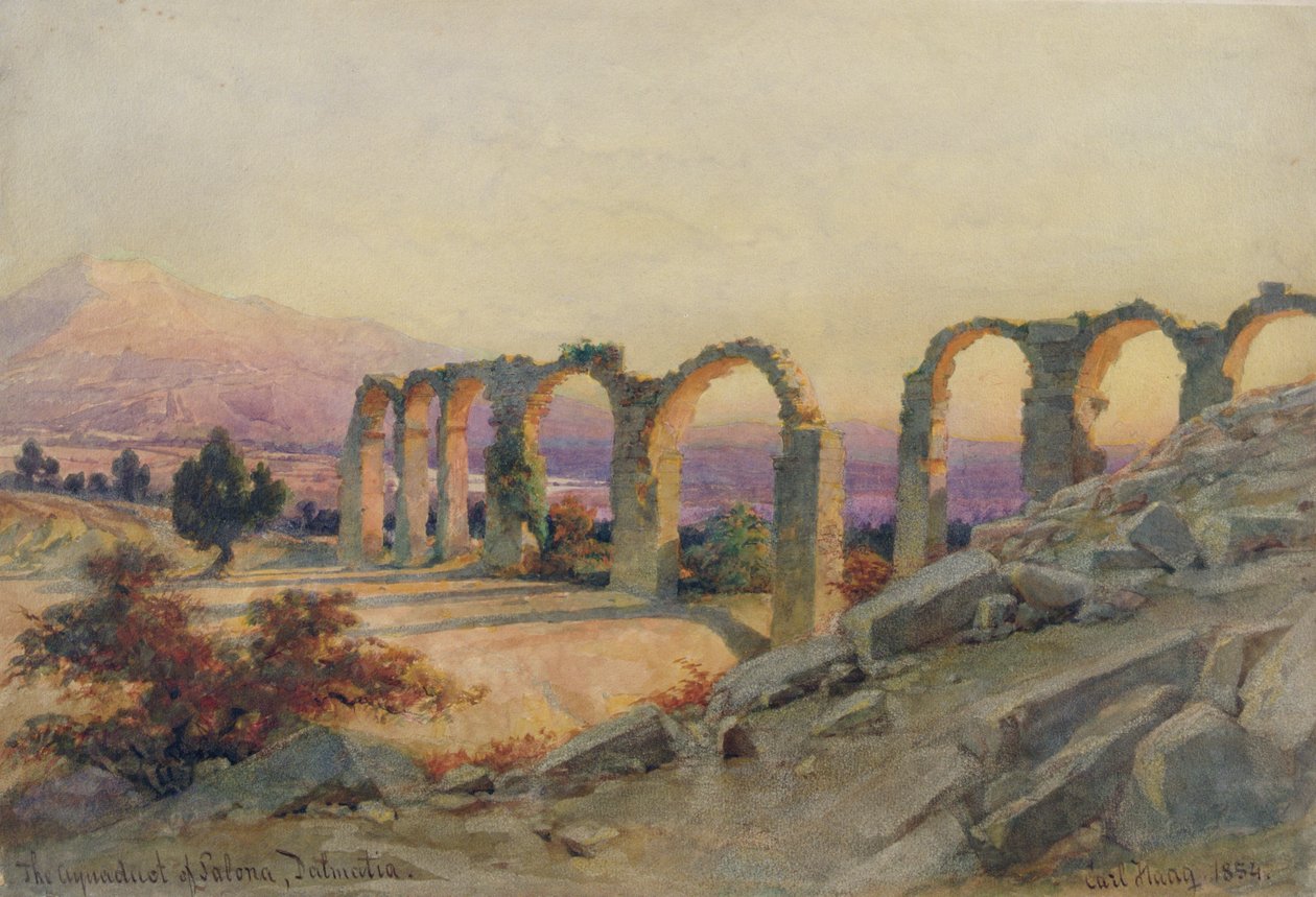 Akvadukt v Saloně, Dalmácie, 1854 od Carl Haag