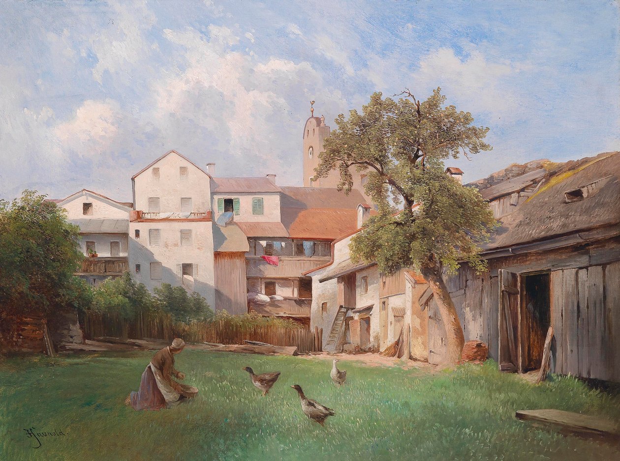 Carl Haunold nádvoří domu výrobce mýdla v Tittmoning 1907 od Carl Haunold