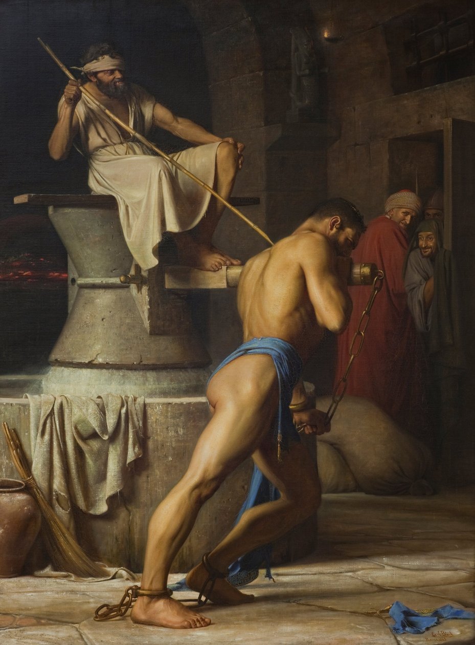 Samson a Filištíni, 1863 od Carl Heinrich Bloch
