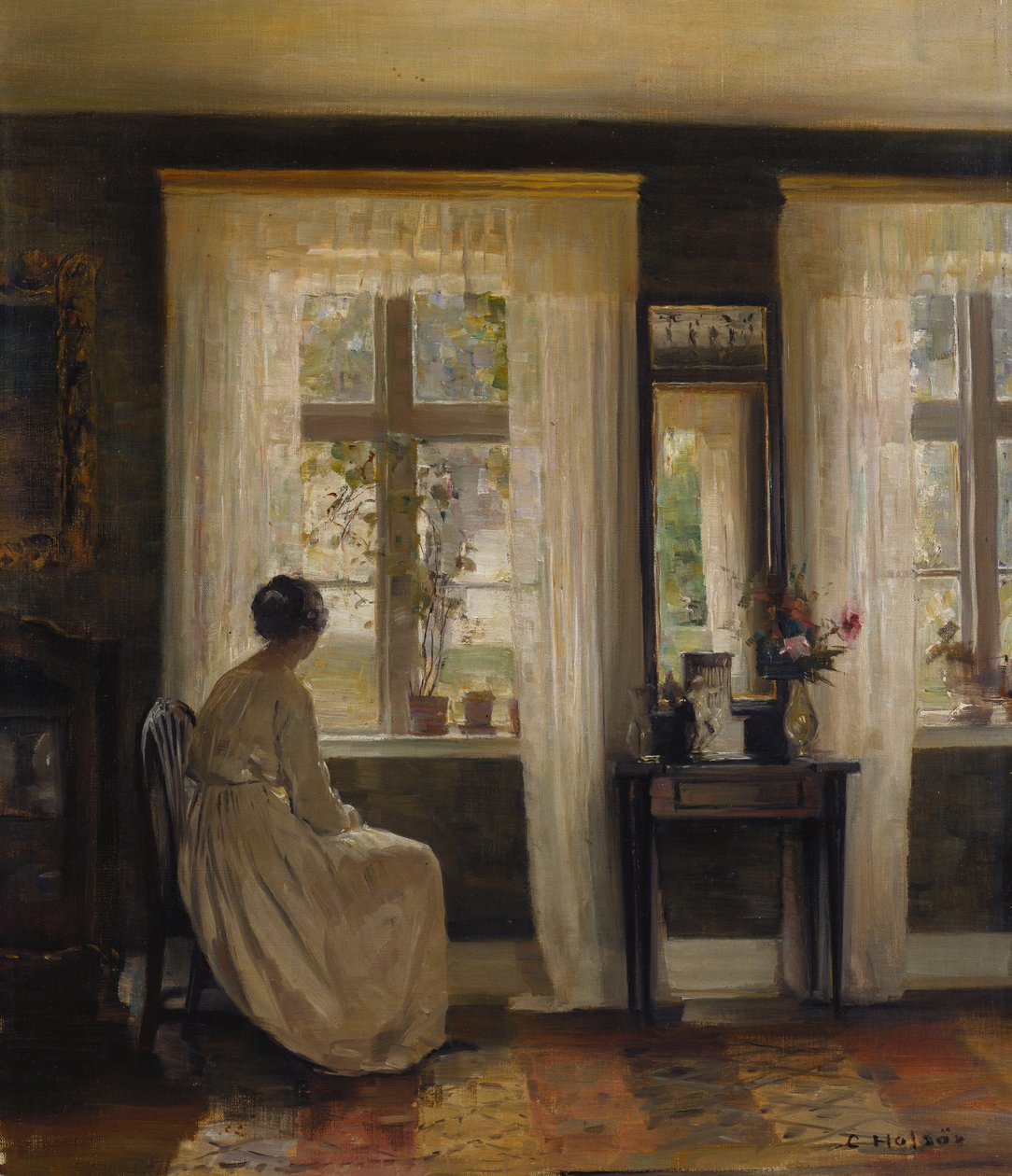 Dáma v interiéru (olej na plátně) od Carl Holsoe