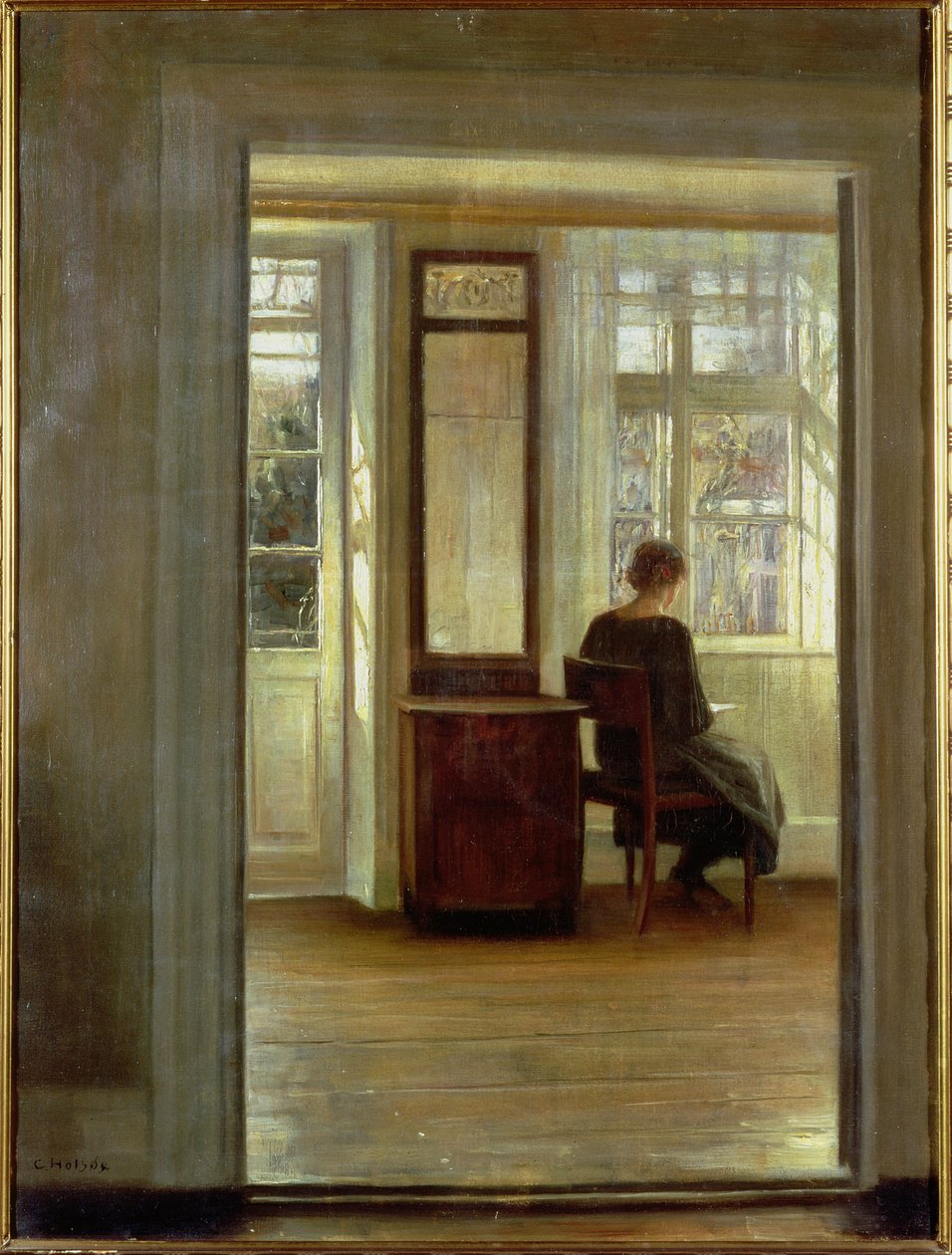 Dáma v interiéru (olej na plátně) od Carl Holsoe