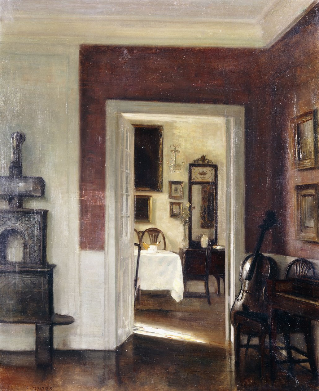 Interiér s violoncellem od Carl Holsoe