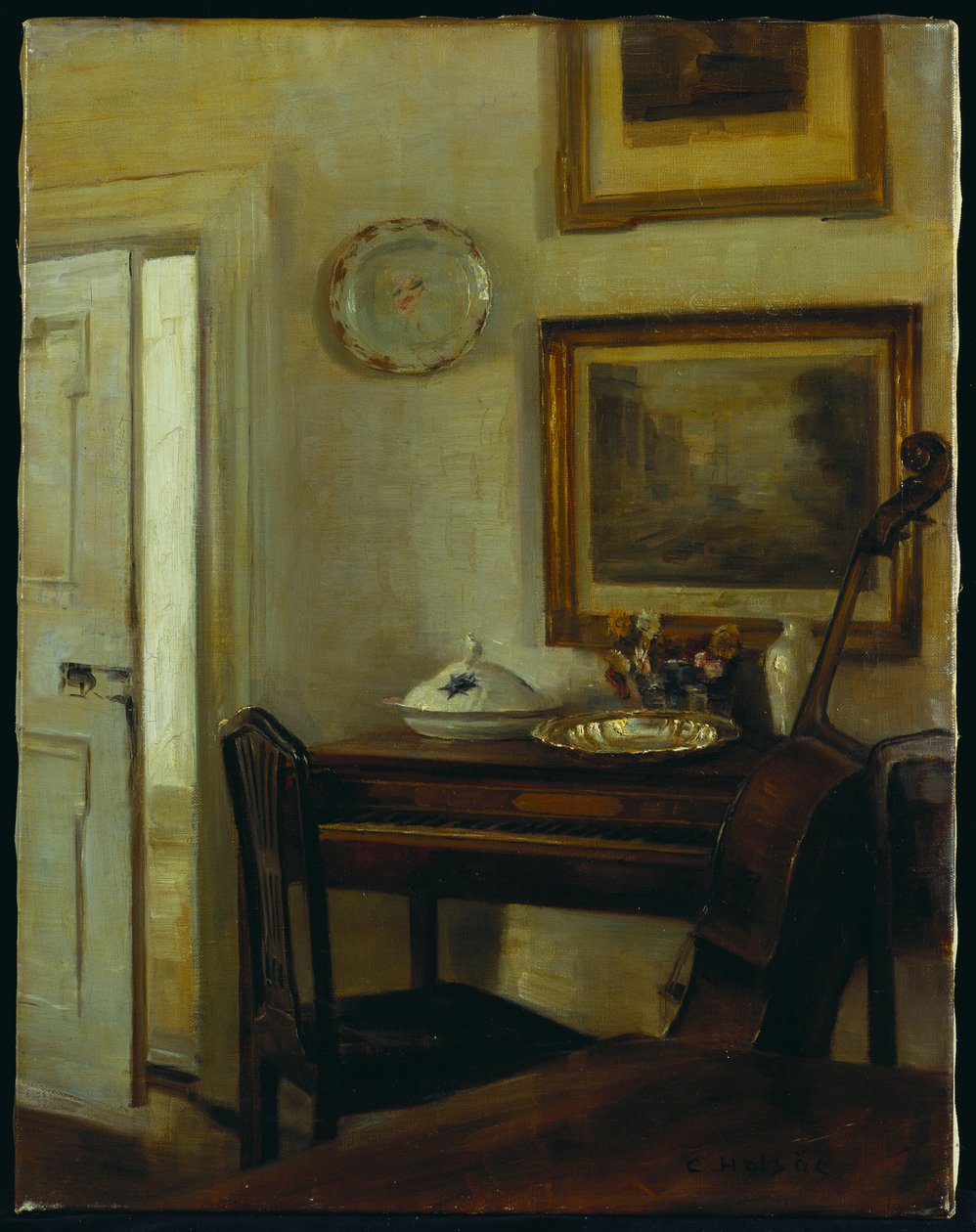 Hudební místnost (olej na plátně) od Carl Holsoe