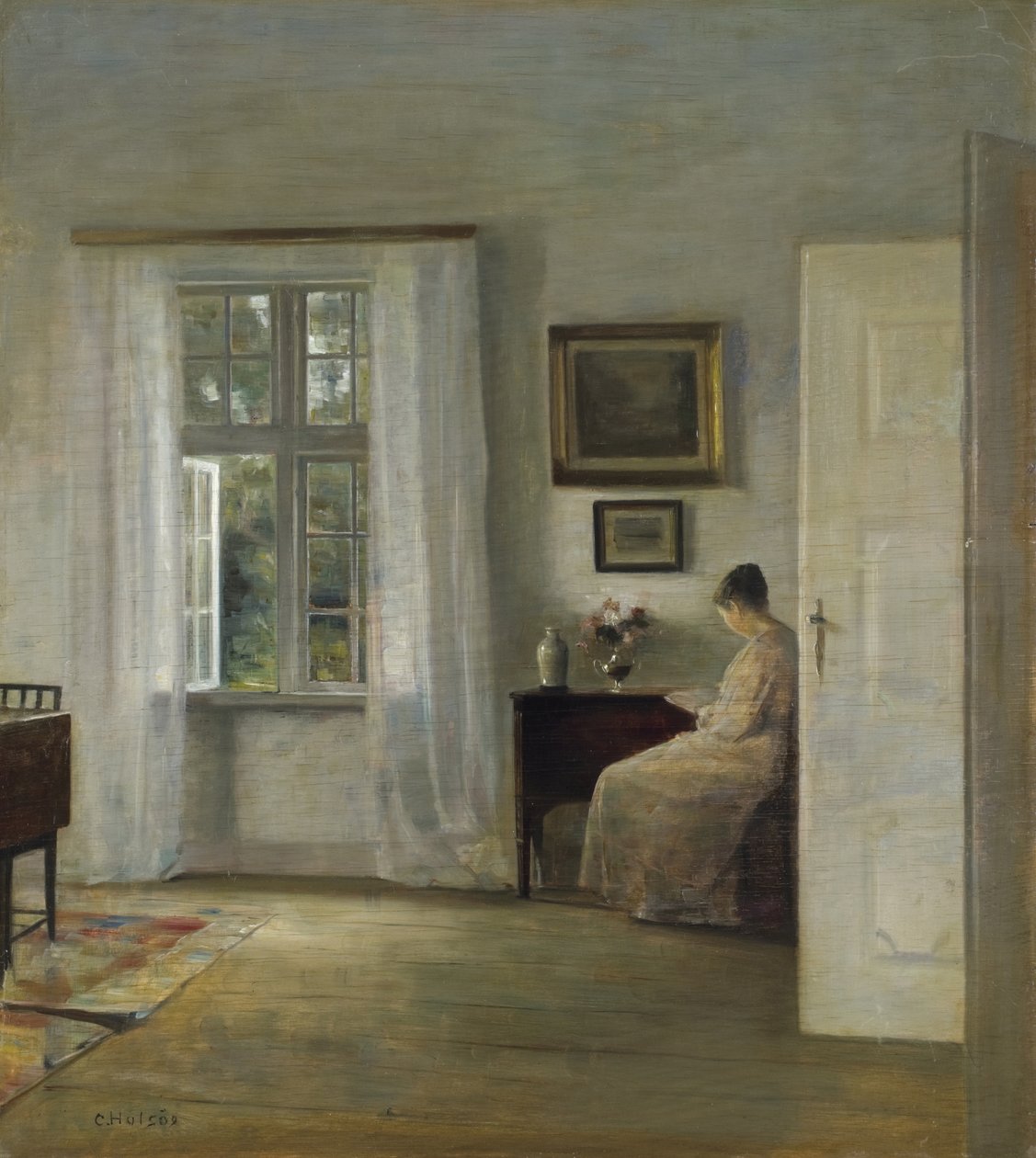 The Reader par Holsoe, Carl (1863-1935), - Olej na dřevě, 70x62,5 - Soukromá sbírka od Carl Holsoe