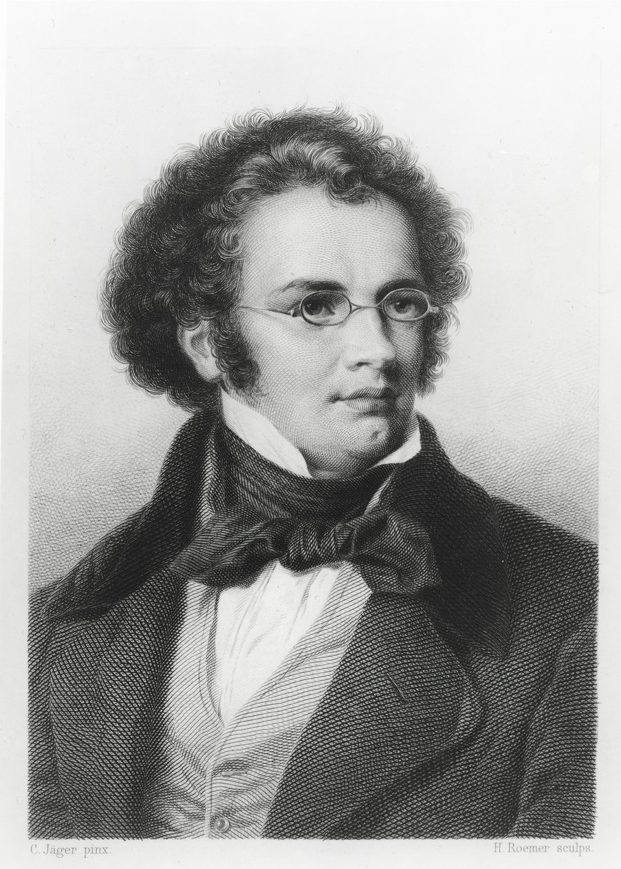 Portrét Franze Schuberta (1797-1828) ryl H. Roemer od Carl Jaeger