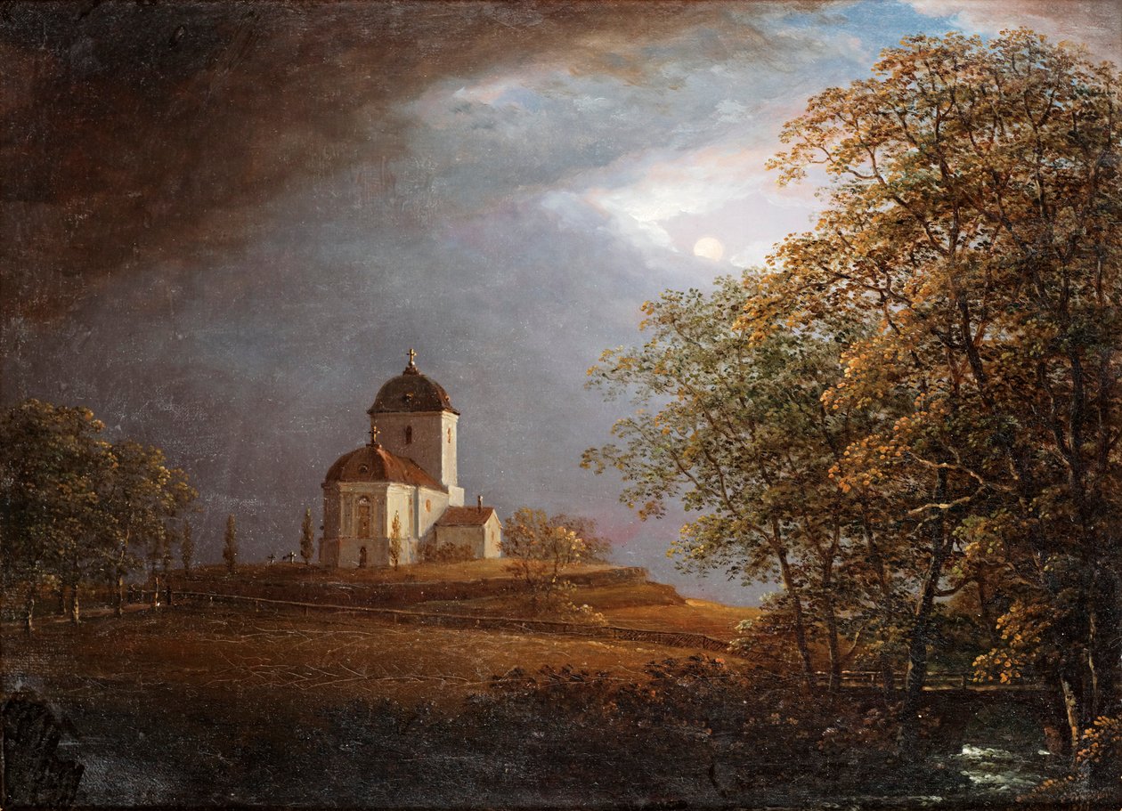 Pohled z kostela Andrarums od Carl Johan Fahlcrantz