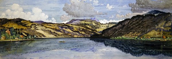 Santa Margherita a Aegeri Sea (akvarel na papíře) od Carl Johan Forsberg