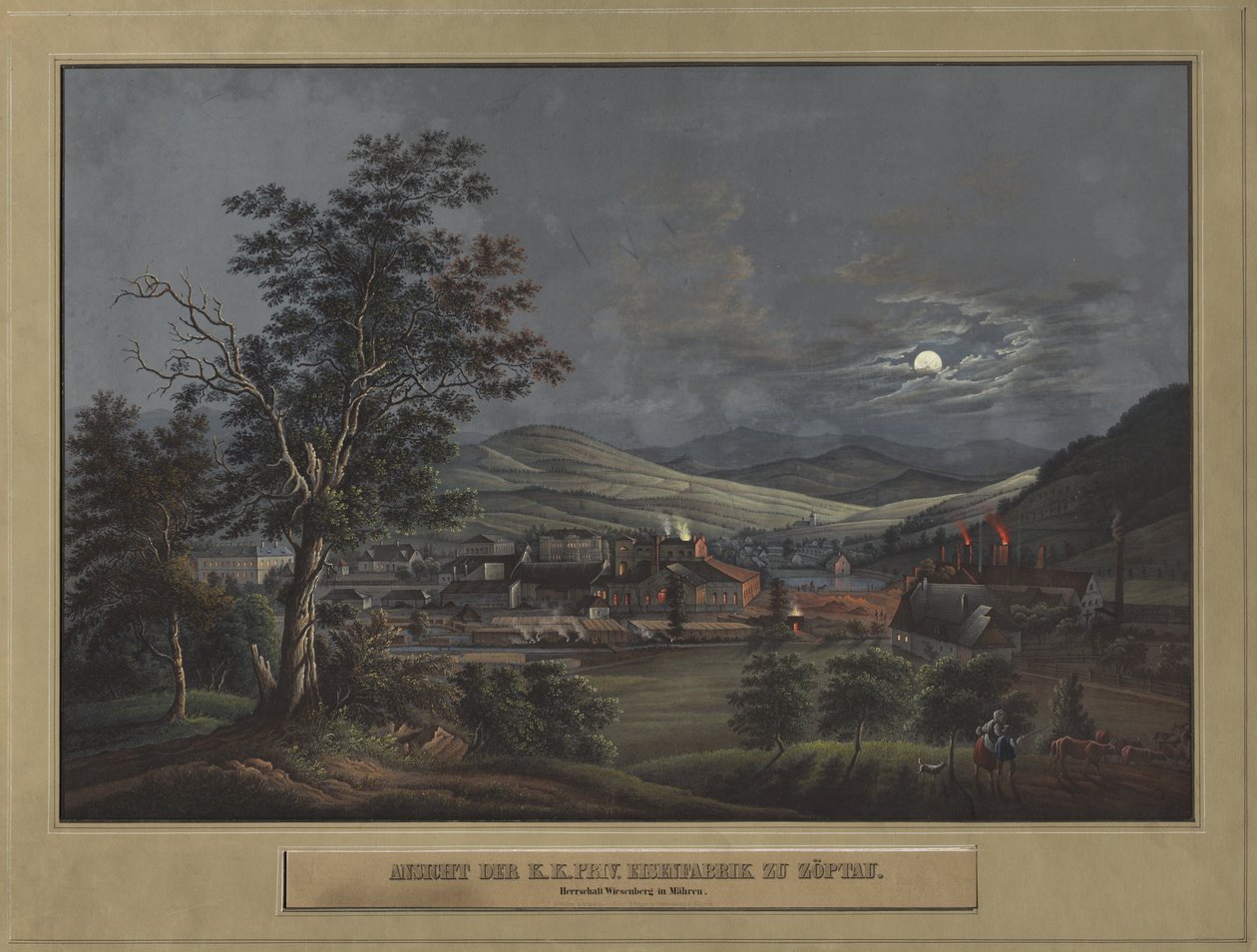 Pohled na K. K. Private Iron Factory v Zöptau, c. 1850. od Carl Julius Rieden