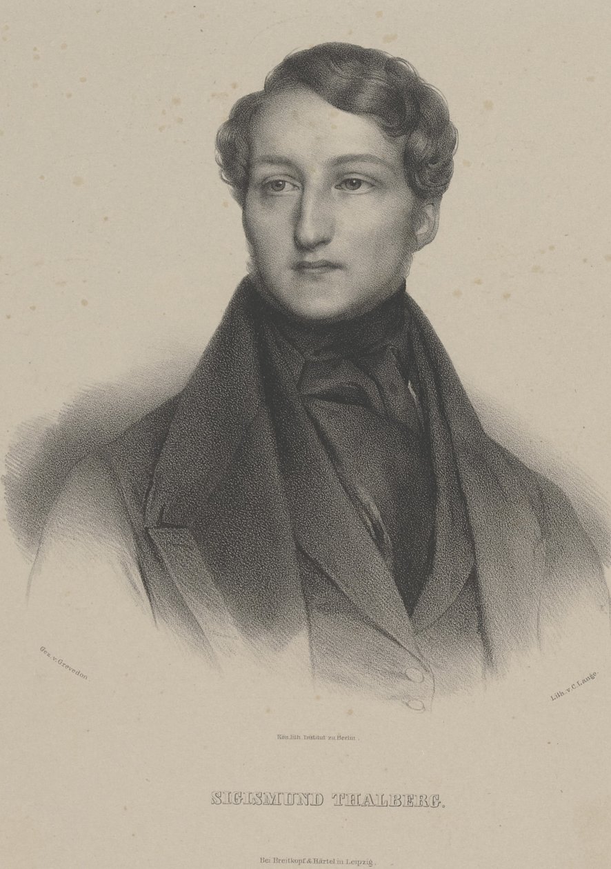 Portrét klavíristy a skladatele Sigismund Thalberg 1812-1871 , c. 1850. od Carl Lange