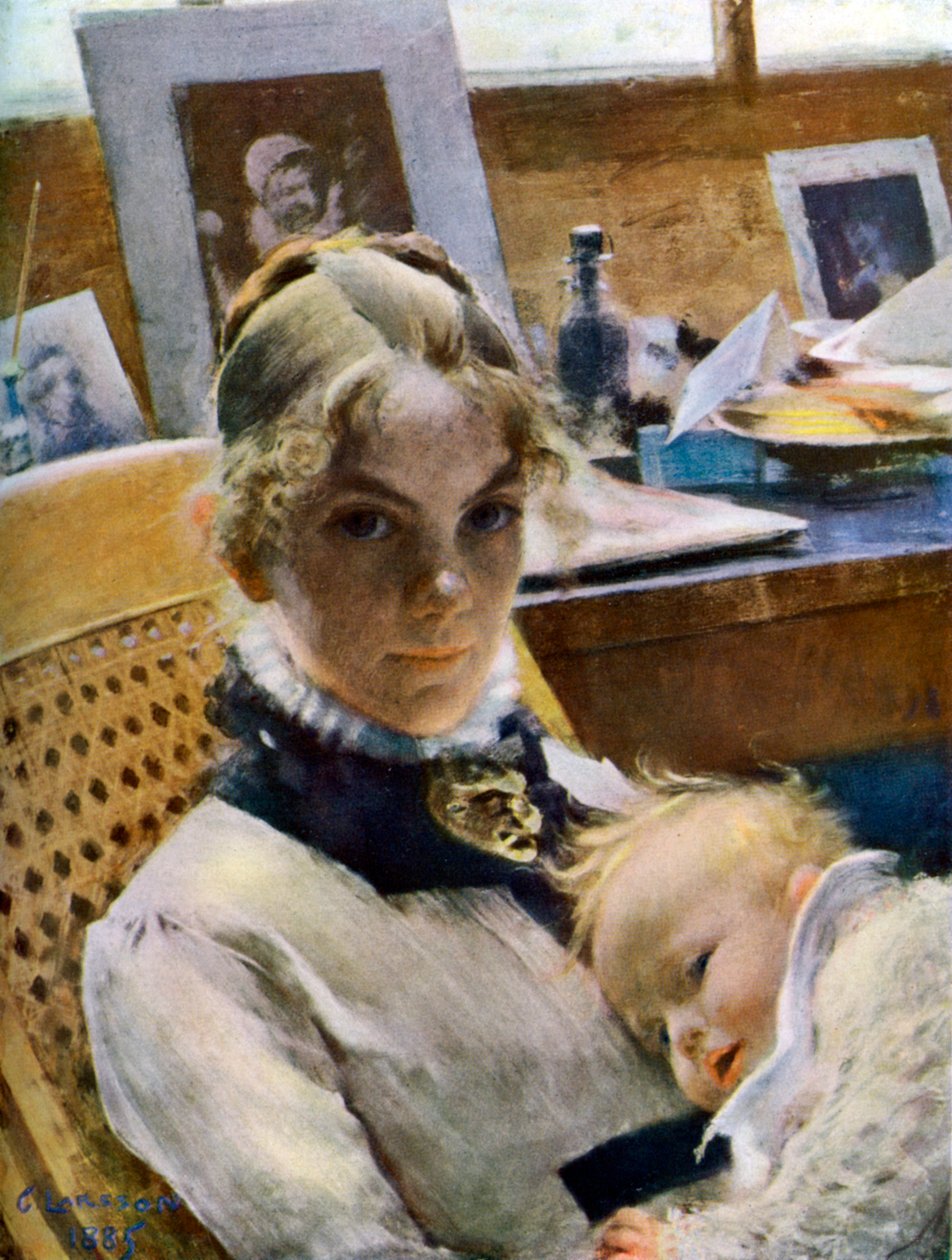 A Studio Idyll: The Artists Wife and their Daughter Suzanne, 1885 1945 od Carl Larsson