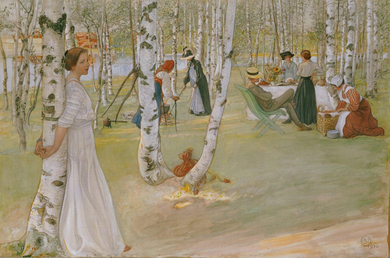Snídaně pod širým nebem, 1910 od Carl Larsson