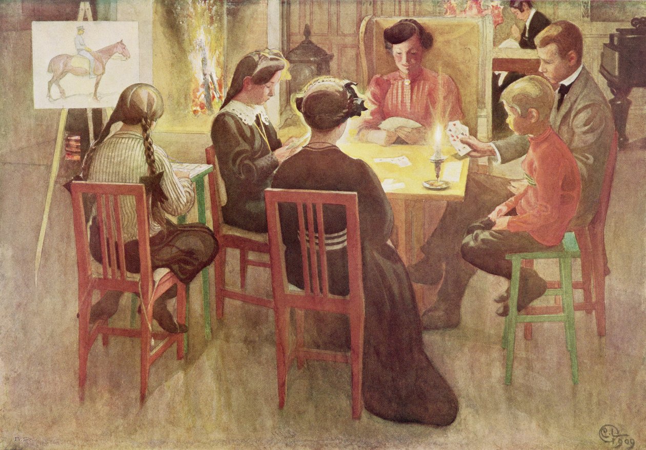 Vánoční prázdniny, hospoda. v "Last Licht Hinten" ("Let in More Light"), 1909 od Carl Larsson
