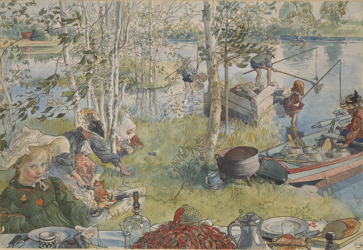 Lov raků od Carl Larsson