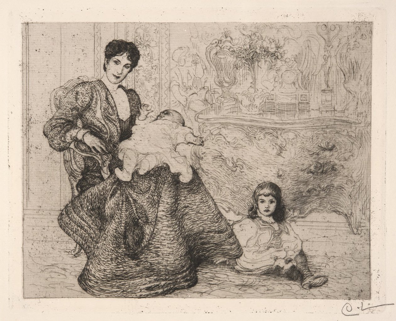 Dora Lammová a její synové od Carl Larsson