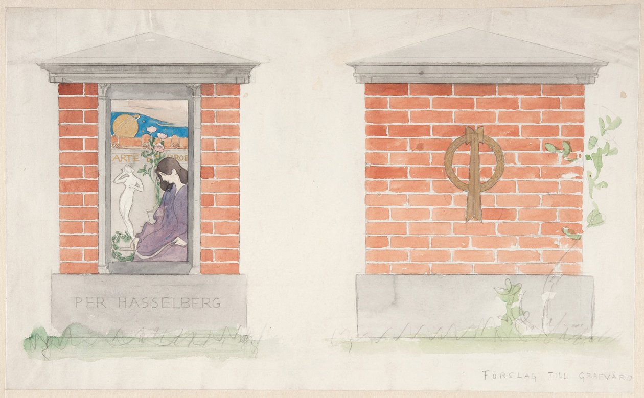 Návrh náhrobku pro Pera Hasselberga od Carl Larsson